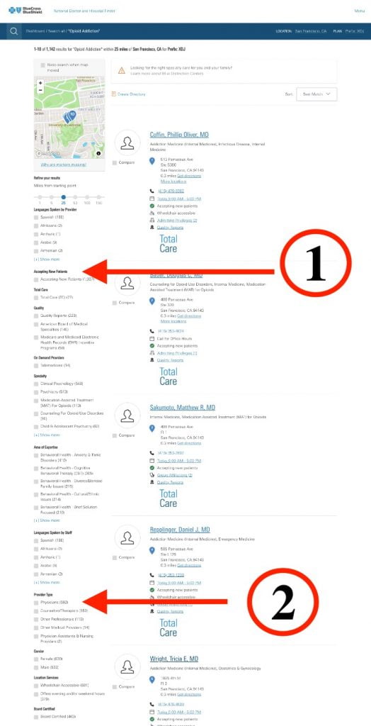 Set settings to accepting new patients on BCBS website. Provider type physicians.